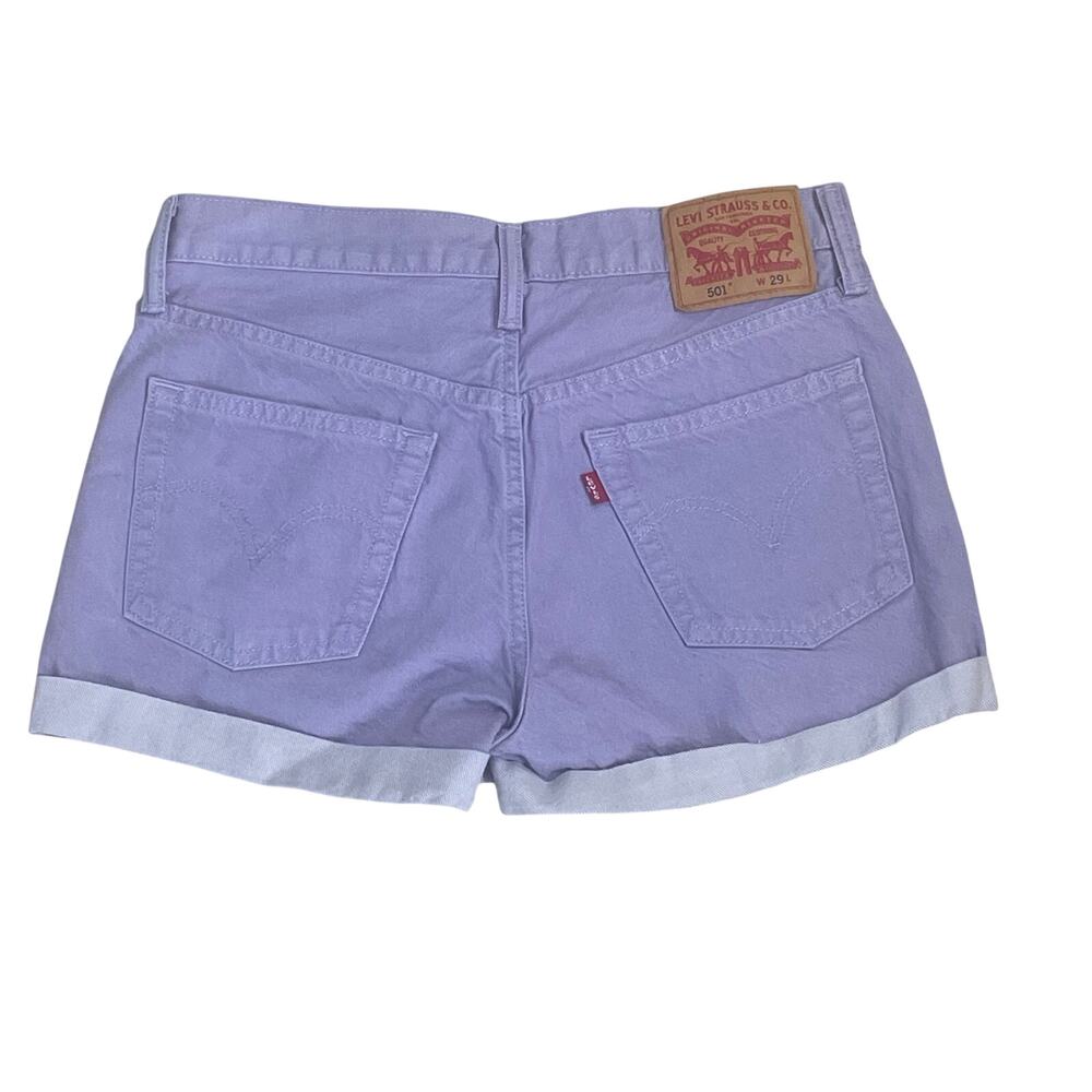 Levi’s 501 Button Fly Lilac Denim Shorts W29 Mid Rise Pastel Y2K- Summer